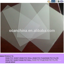 Hoja rígida de PVC mate, alta calidad Suzhou Hoja de PVC transparente helada